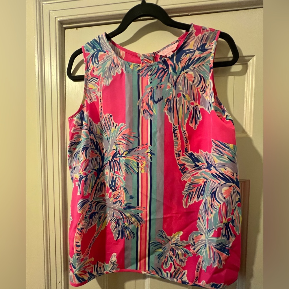 Lilly Pulitzer Pink and Blue Tropical Blouse